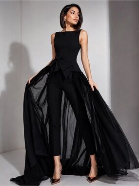 Draped Tulle Overlay